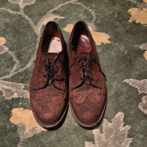 Allen Edmonds Brown Suede Wingtip Oxford Shoes